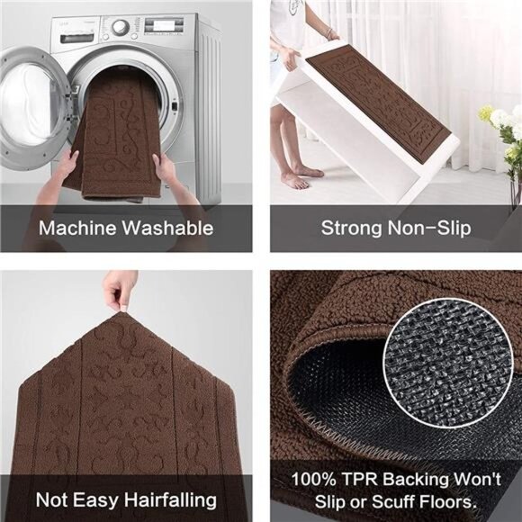 Indoor Door Mat Front Door Mat Indoor Rugs for Entryway - 24" x 36", Coffee - Picture 5 of 6